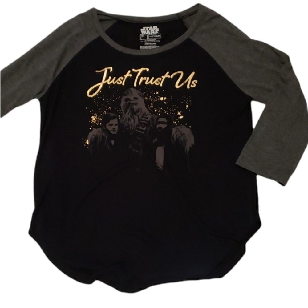 Star wars graphic tee 3/4 sleeve "just trust us"